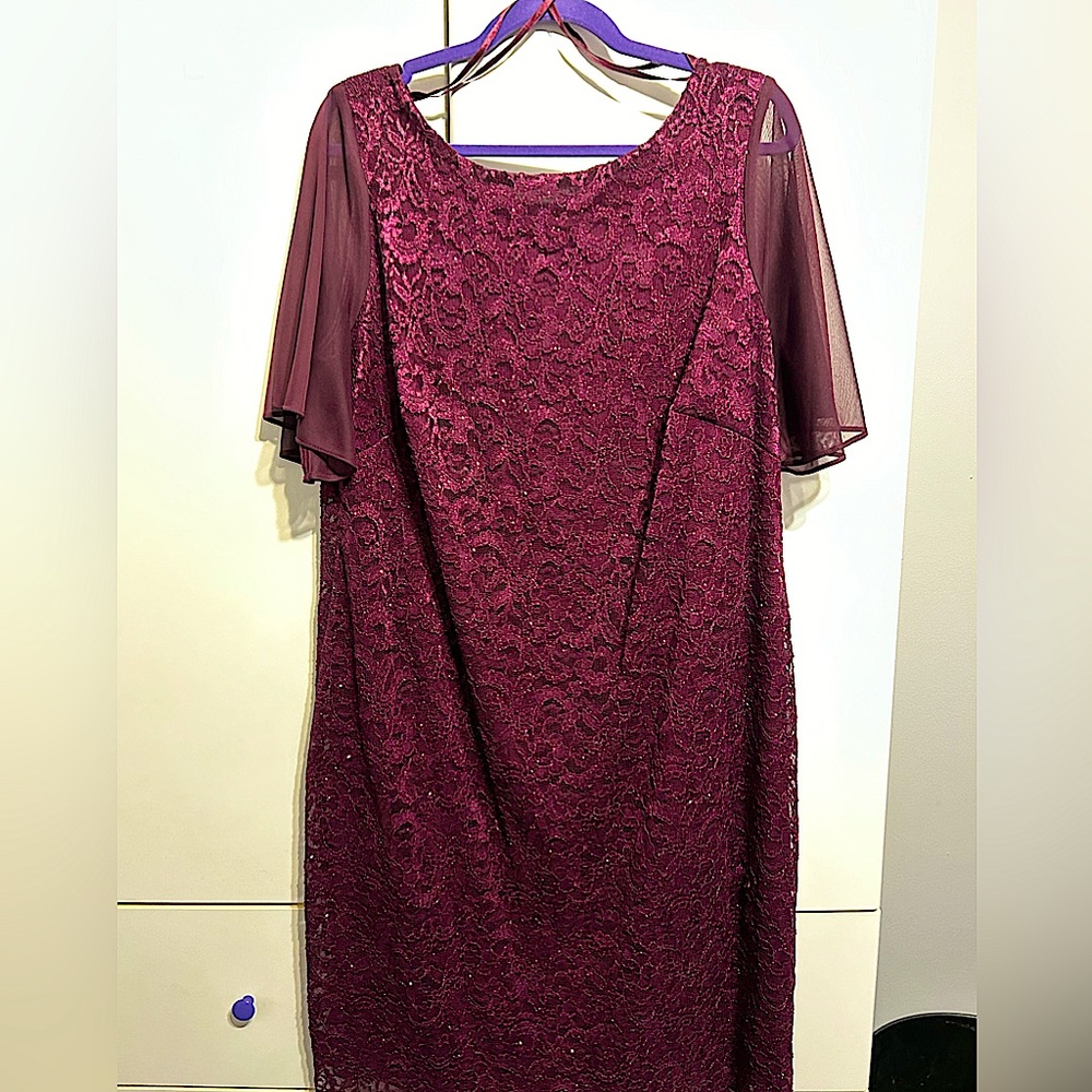 Jessica Howard burgundy sequin dress 14W